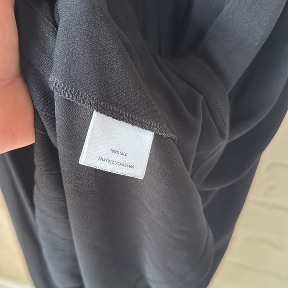 Eileen Fisher dress pleated accordion medium silk black sleeveless - Picture 2 of 4